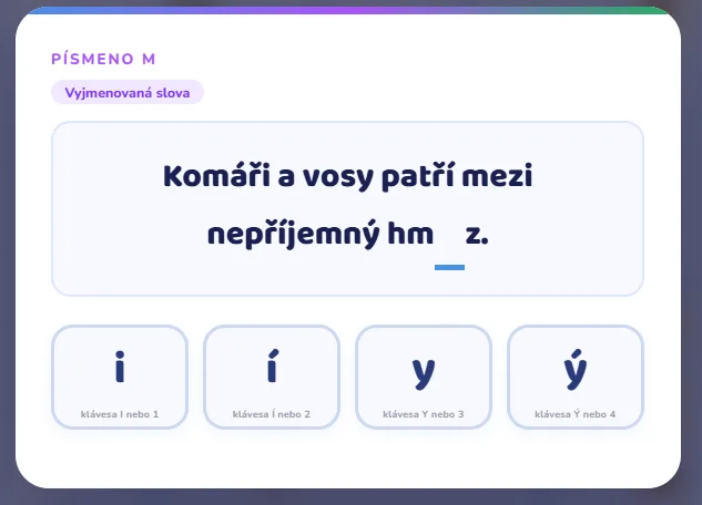 Náhled hry Vyjmenovaná slova 2